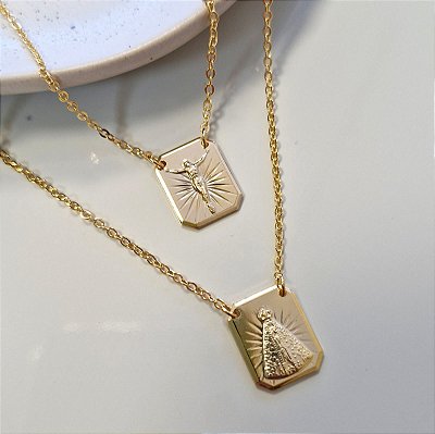 Escapulário dourado - Luz e Fé