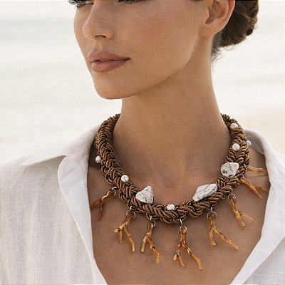 Colar Maré Orgânica Marrom — High Bijoux