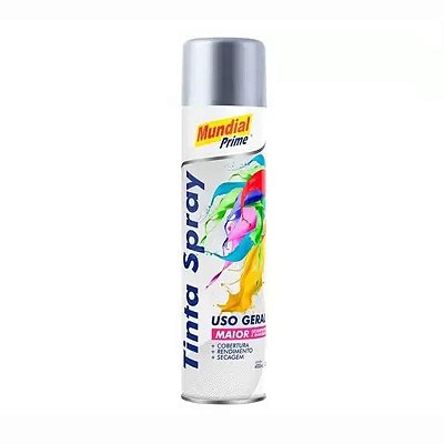Tinta Spray Metálica 400ml Alumínio - Mundial Prime