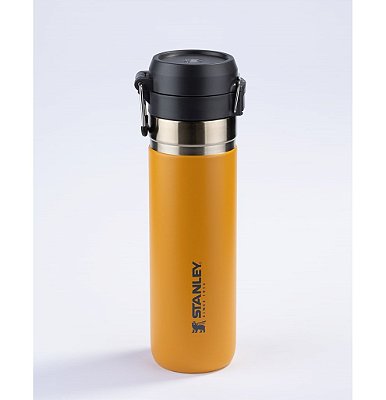  STANLEY Quick Flip Stainless Steel Water Bottle .71L / 24OZ  Saffron – Leakproof Insulated Water Bottle - Push Button Locking Lid -  BPA-Free Thermos Flask - Cup Holder Compatible - Dishwasher