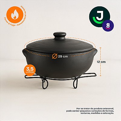 Panela Barro Preto Capixaba Self Service N2 3,5 Litros