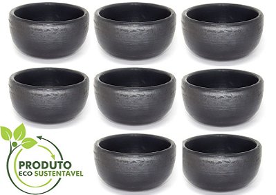 8 Cumbuca Barro Preto Capixaba Para Caldos e Sopas 400ML