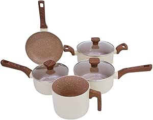 Jogo de 5 Panelas Alumínio Indução Pratic Cook Crema Mimo Style