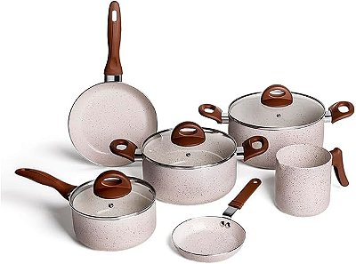 Jogo de Panelas 6 Peças Ceramic Life Smart Plus- Vanilla Brinox