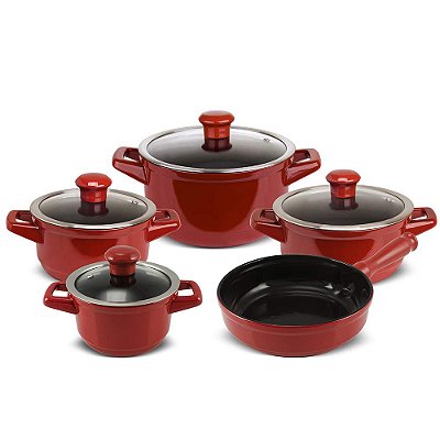 Conjunto Panelas de Cerâmica Duo Smart 5 peças Pomodoro