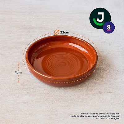 Prato De Barro 22cm Fundo Porcao Buffet Churrascaria Carnes