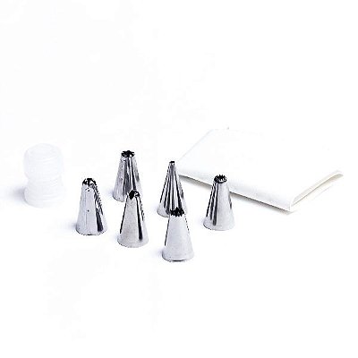 JOGO DE BICOS DE INOX PARA DECORAÇÃO DE BOLO DASSHAUS