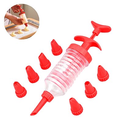 JOGO DE BICOS PARA DECORAÇÃO DE BOLO BASE TIPO SERINGA