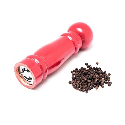 MOEDOR DE PIMENTA DE MADEIRA 16CM VERMELHO