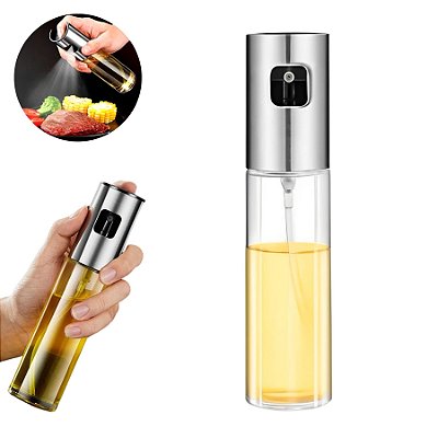 Borrifador Pulverizador Óleo Prata Profissional 100ml Vidro