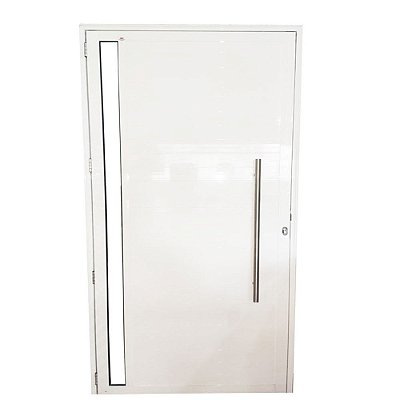 Porta Lambril de Alumínio Branco com Puxador e Vidro