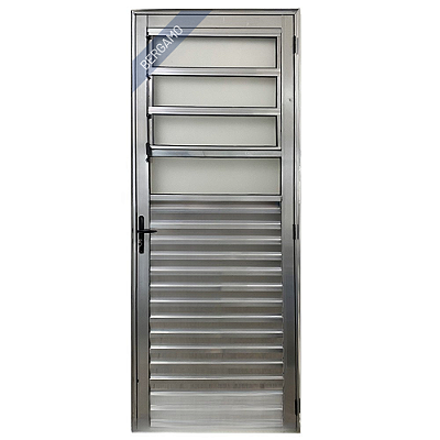 Porta Basculante Palheta Alumínio Brilhante Linha 25