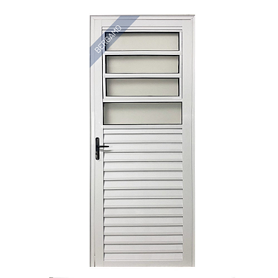 Porta Basculante Palheta Alumínio Branco Linha 25