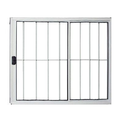 Janela Vitro 2 Folhas Alumínio Branco Modular com Grade