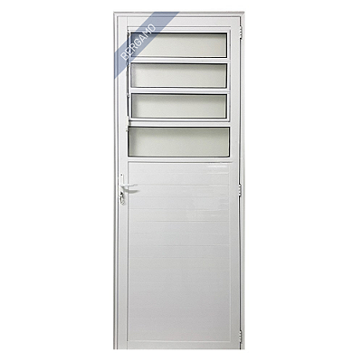 Porta Basculante Lambril Alumínio Branco Linha Veneza