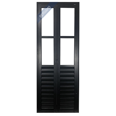 Porta Camarão Palheta Com Vidro Alumínio Preto Linha 25