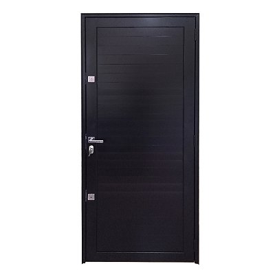 Porta Lambril de Alumínio Preto Com Maçaneta e 2 Fechaduras Tetra Linha Roma