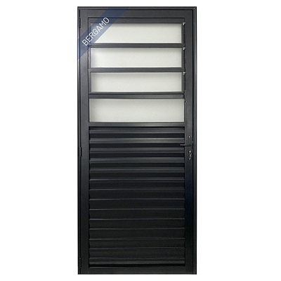 Porta Basculante Palheta Alumínio Preto Linha 25