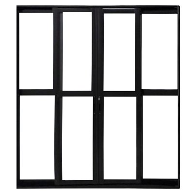 Porta Sacada 4 Folhas Alumínio Preto Linha 25