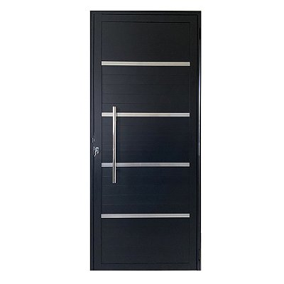Porta Pivotante Com Puxador e Friso Linha 25 Preto