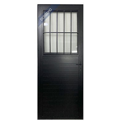 Porta Social Lambril Alumínio Preto Linha Veneza