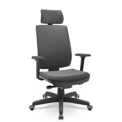 Cadeira Giratória Presidente SoftPro Back System com Apoio de Cabeça