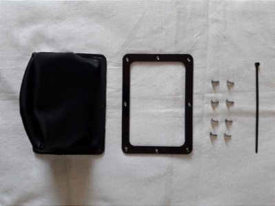 Kit aro preto do console opala 79 a 82 coifa em courvin preto