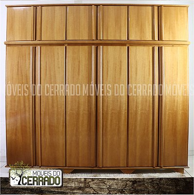 Guarda Roupas de Madeira 06 Portas Duplex Puxador Reto