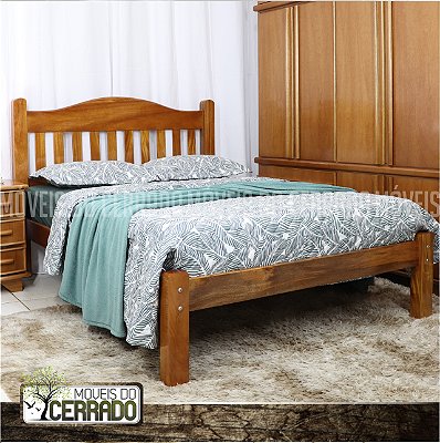 Cama Casal de Madeira Maciça Belivery