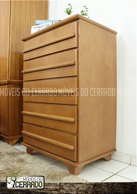 Cômoda de Madeira 05 Gavetas puxador Reto
