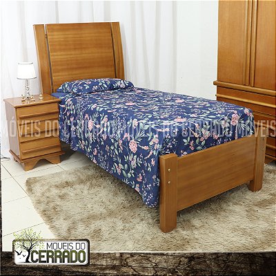 Cama Solteiro de Madeira Lisa