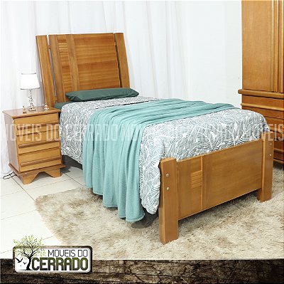 Cama Solteiro de Madeira 02 Listras