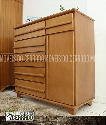 Cômoda de Madeira 05 Gavetas 01 Gavetinha e 0 Sapateira puxador Reto