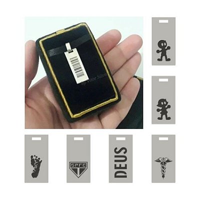 Pingente Plaquinha Personalizada - Prata