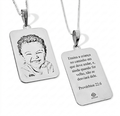 Pingente Retangular Personalizado - Prata