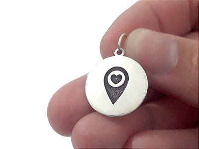 Pingente Redondo Personalizado - Prata