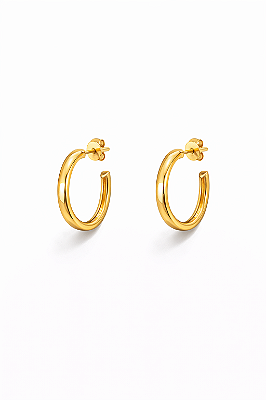 Brinco Argola Tubo Lisa Ovalada P