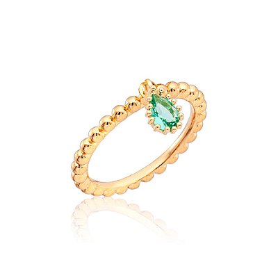 Anel Pedra - Gota - Verde