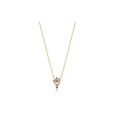Colar Pedra Zircônia Quartzo Rosa