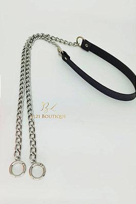 Alça tiracolo de corrente níquel e montana preto