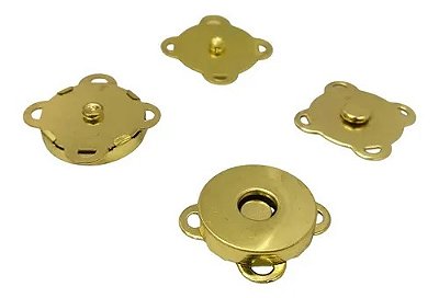 Botão imantado dourado 18 mm - para costura