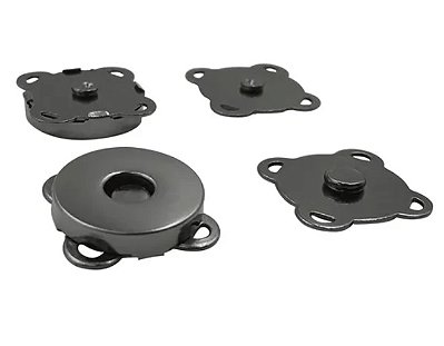 Botão imantado grafite 18 mm - para costura