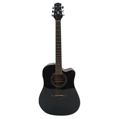 Violão Aço Folk J.White AH-D01EQ TBK Preto