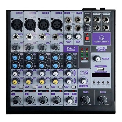 Mesa De Som 8 canais Waldman CP8FXU
