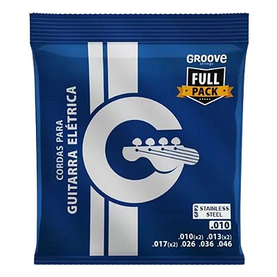Encordoamento Para Guitarra 0.010 Groove Fullpack GFP2 000345