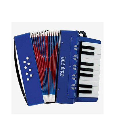 Acordeon Infantil 08 Baixos Botão Turbinho 104-BL Azul