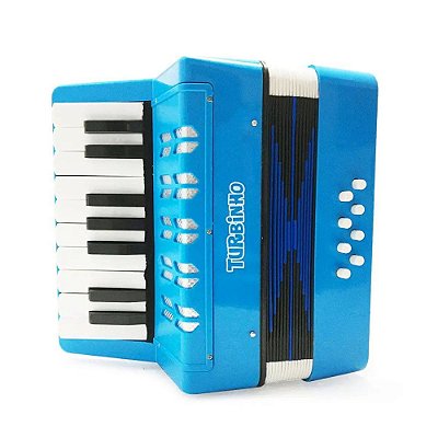Acordeon Infantil 08 Baixos Botão Turbinho 104-LB Azul Claro