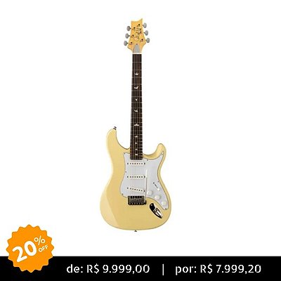 Guitarra Stratocaster PRS SE John Mayer Silver Sky Moon White Com Capa