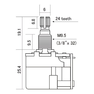 Potenciômetro A250K Push-Pull DPDT Instrumentos CTS-A250-PP