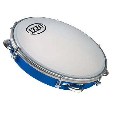 Pandeiro 10" Izzo 3430AZ ABS Azul Com Pele Leitosa
